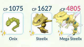 Shiny Onix Steelix Mega Steelix Family in Pokemon Go Battle League [upl. by Carolynne]