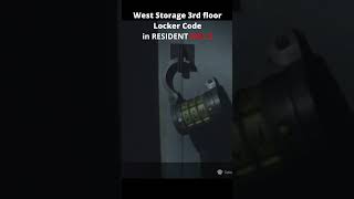 West Storage 3rd floor Locker Code in Resident Evil 2 [upl. by Runkle363]