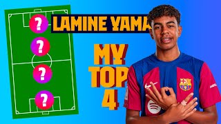 LAMINE YAMAL  MY TOP 4 LEGENDS  FC Barcelona [upl. by Nibot]