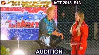 Annaliese Nock Bello Nocks daughter daredevil in Exploding Coffin Americas Got Talent 2018 AGT [upl. by Eluj]