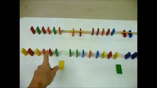 Saltatory conduction demo using dominoes [upl. by Marleen]