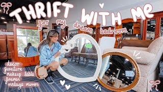 THRIFT WITH ME for my DREAM BEDROOM aesthetic furniture vintage mirrors  decor [upl. by Anabelle]