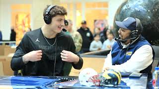 Colston Loveland putting in work on field amp in recruiting Gatlin Bair  BC2 Holiday toy drive [upl. by Kilk]