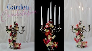 Easy Garden Candelabra Wedding Centerpiece  Weddings on a Budget  DIY Tutorial [upl. by Ekard726]