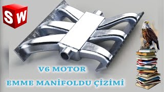 Solidworks  V6 Motor  Emme Manifoldu Çizimi [upl. by Gunas]