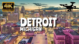 Detroit Michigan In 4K By Drone  Amazing View Of Detroit Michigan [upl. by Raimund861]