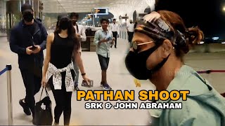 Shahrukh Khan John Abraham Flying ✈ For PATHAN Movie Shoot  Airport Click [upl. by Ahsok]