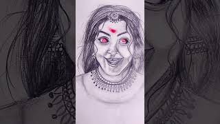 Chandrmukhi Drawing Tutorial  Horror Comedy sketching chandrmukhi viralvideos utubshorts [upl. by Lecirg]