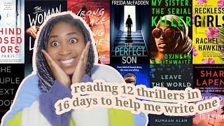 Writing Vlog I Read 12 Thrillers in 16 Days to Help Me Write One CC [upl. by Annirac138]