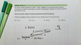 Zad 12  Egzamin ósmoklasisty z matematyki czerwiec 2024  Na planie miasta wykonanym w skali… [upl. by Shirlene]