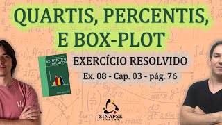 QUARTIS PERCENTIS E BOXPLOT  EXERCÍCIO RESOLVIDO ESTATÍSTICA APLICADA [upl. by Phiona]