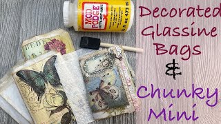 Decorated glassine bags amp making a chunky mini journal 😁 beginner friendly crafting [upl. by Ille]