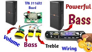 Volume Bass amp treble Connection  TPA3116d2 Amplifier Board with Bluetooth Module in Hindi [upl. by Christabelle]