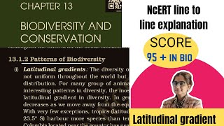 XII  Patterns of biodiversity  Latitudinal gradientchpBIODIVERSITY amp conservation [upl. by Mose]