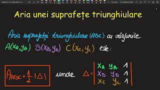 Aria triunghiului clasa a 11 a Exercitii Formula TeorieInvata Matematica UsorMeditatii OnlineBac [upl. by Airetas]