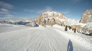 Lagazuoi Dolomites  skirun to Armentarola most beautiful slope filmed on GoPro HD Hero [upl. by Eliak]