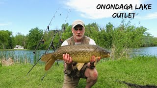 Carp Fishing Onondaga Lake Outlet Surprise Catches [upl. by Hirza]