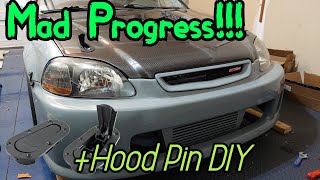 Aerocatch Hood Pin Install  Huge Progress Update [upl. by Satterlee]