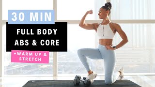 30 min dumbbell hiit workout  Full Body Abs amp Core [upl. by Aisset]