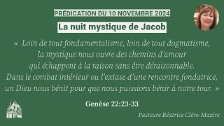 La nuit mystique de Jacob Prédication de la pasteure Béatrice CléroMazire à lOratoire du Louvre [upl. by Ariat332]