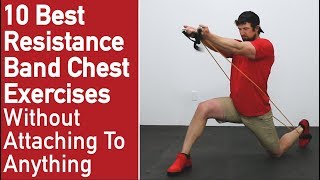 10 Best Resistance Band Exercises For Chest ❌No Attaching Needed❌ [upl. by Hayman]