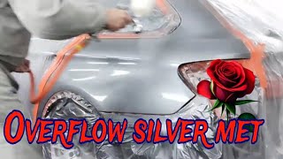 Overflow silver metallic Colouristics Car Painting Glasurit base Iwata WS400 Clear RM [upl. by Aziza]