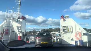 Driving off Wightlink Wight Sky at Lymington Dorset England [upl. by Nesnah182]