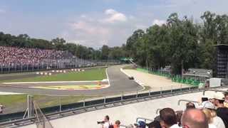 The view from Grandstand 6c on Prima Variante at Monza 2014 Italian Formula 1 Grand Prix [upl. by Icul43]