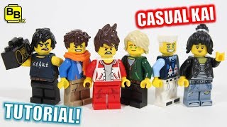 EASY LEGO NINJAGO MOVIE CASUAL KAI MINIFIGURE CREATION [upl. by Klimesh]