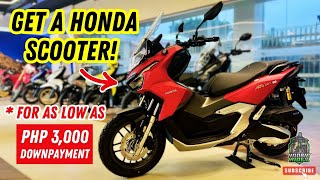 Magkano ang DOWNPAYMENT and MONTHLY ng Honda Scooters  Honda Big Bikes Paranaque [upl. by Anairad362]