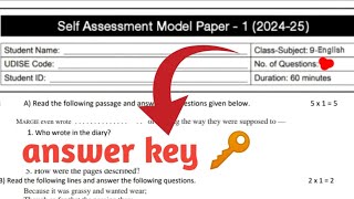 🥳9th class self assignment english viral question paper answer key 2024 ll [upl. by Eissirk]