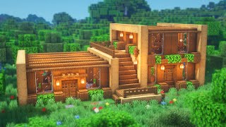 Minecraft How to Build a Wooden House  Simple Survival House Tutorial [upl. by Nylidnam]