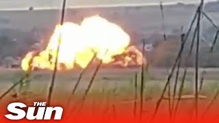 Ukrainian soldier fires guided missile that obliterates Russian tank shorts [upl. by Yendis]