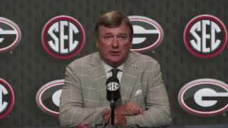 Georgia head coach Kirby Smart speaks at SEC Media Days [upl. by Dnomzed588]