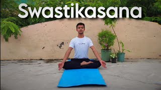 Swastikasana  स्वास्तिकसन  384 Hath Yoga Asana  By Nikhil Arya [upl. by Azriel]