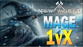 Mage Fire amp Ice Build  Insane 1vX potential  New World Fire Staff amp Ice Gauntlet [upl. by Ayatnohs]