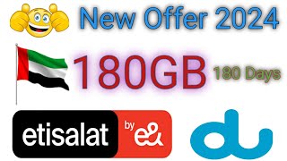 How to Etisalat sim internet 180 GB data 180 days du etisalat [upl. by Hayouqes]