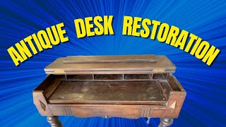 Antique Desk Restoration You wont believe the difference Furniture Restoration Project [upl. by Studley]