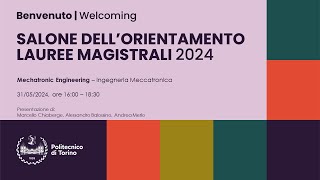 Presentazione LM Mechatronic Engineering  Open Days 2024 [upl. by Khanna]