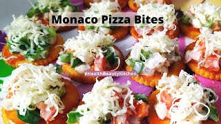 Monaco pizza bites Instant snacks starter recipe without fire nasta shorts  Health Beauty Kitchen [upl. by Noramac]