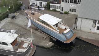 2020 First yacht launch at the renewed Mulder Shipyard in Voorschoten [upl. by Colley]