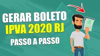 IPVA 2020 RJ  Como Gerar Boleto Pela Internet [upl. by Esiralc]