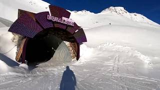 La Plagne guide from Roche de Mio to Belle Plagne via Le Tunnel in the morning Jan 2019 [upl. by Melloney]