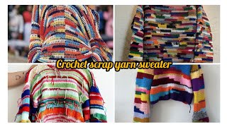 Cute scrap yarn sweater 🧶crochet subscribe cardigan [upl. by Morty995]