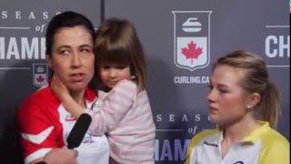 Bronze Medal Media Scrum  2016 Scotties Tournament of Hearts [upl. by Annaerda]