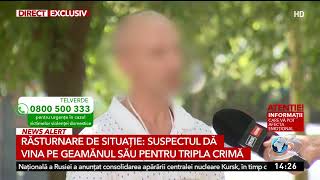 Principalul suspect al triplei crime din București dă vina pe geamănul său [upl. by Kettie988]