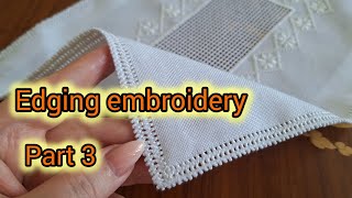 Hand embroidery  How to sew hemstitching tablecloth by hand  Embroidery techniques [upl. by Koby]