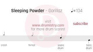 Gorillaz  Sleeping Powder Drum Score [upl. by Patty4]