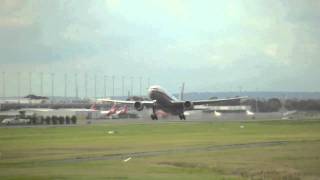 Must See  Malaysia Airlines Boeing 777200ER Screaming takeoff [upl. by Eelimaj]