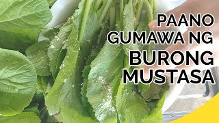 PAANO GUMAWA NG BURONG MUSTASA  How to Make Pickled Mustard Leaves [upl. by Cerf]